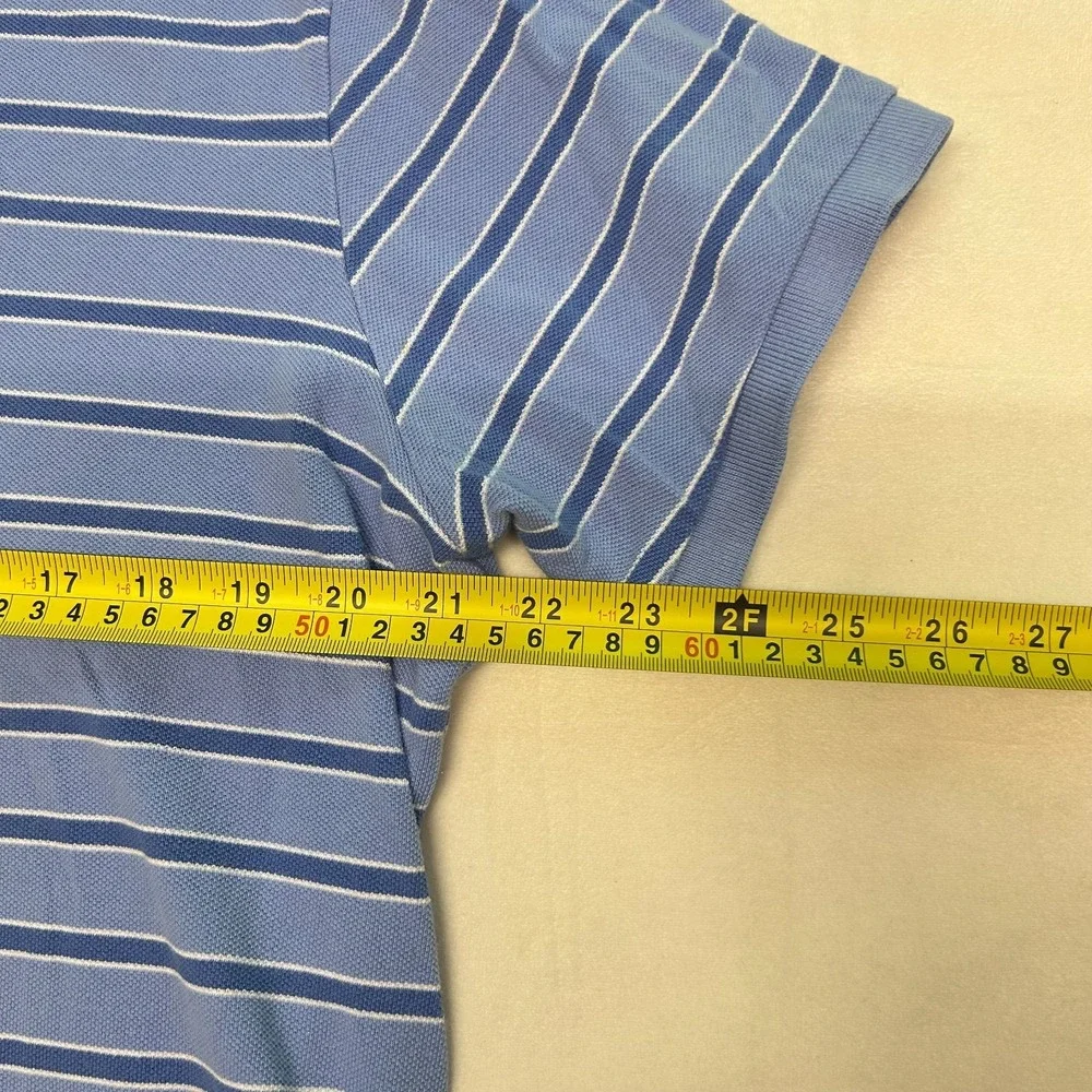 Polo Ralph Lauren Polo Shirt Mens XL Blue Striped Short Sleeve Collared Cotton